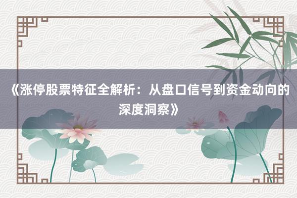 《涨停股票特征全解析：从盘口信号到资金动向的深度洞察》