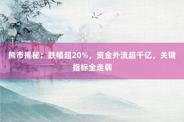 熊市揭秘：跌幅超20%，资金外流超千亿，关键指标全走弱