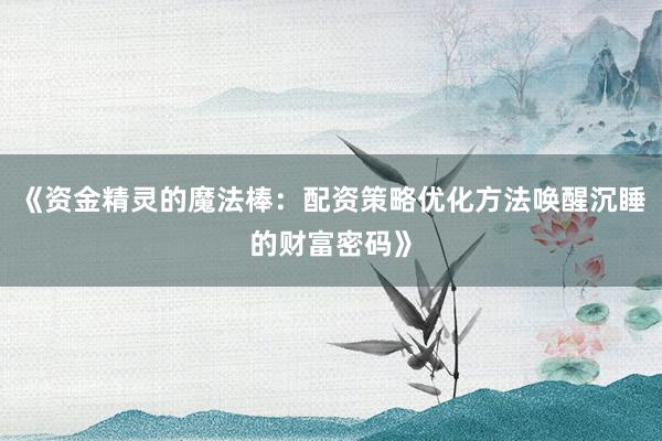 《资金精灵的魔法棒：配资策略优化方法唤醒沉睡的财富密码》