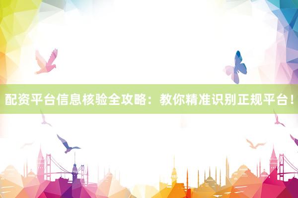 配资平台信息核验全攻略：教你精准识别正规平台！